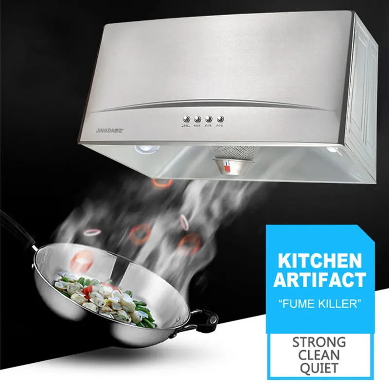 Cappa aspirante commerciale in acciaio inossidabile Cappa aspirante per cucina Cappe aspiranti domestiche a parete con grande aspirazione