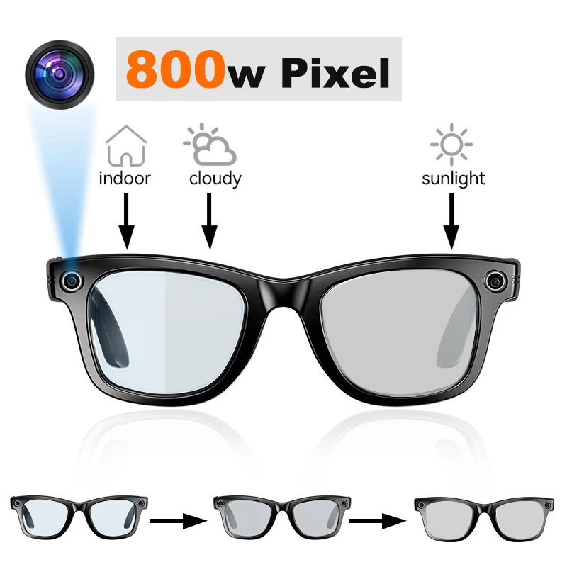 

LIGE 800W Pixel Camera Glasses Bluetooth Smart AI Glasses Micro Camera Photography Video Recorder Music Call Gradient Sunglasses
