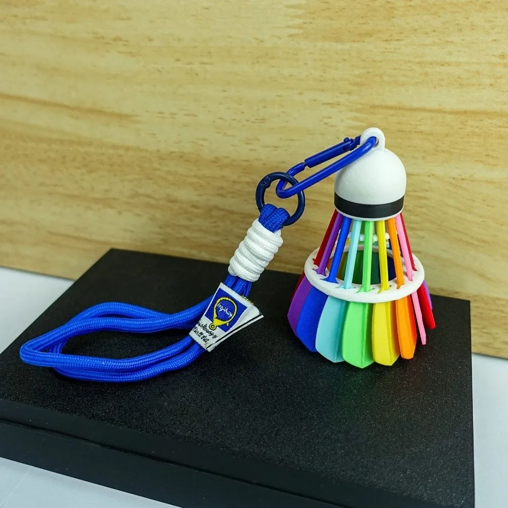 Chaveiro de badminton cor arco-íris engraçado criativo saco de badminton pingente pendurado mochila decoração impressão 3d chaveiro