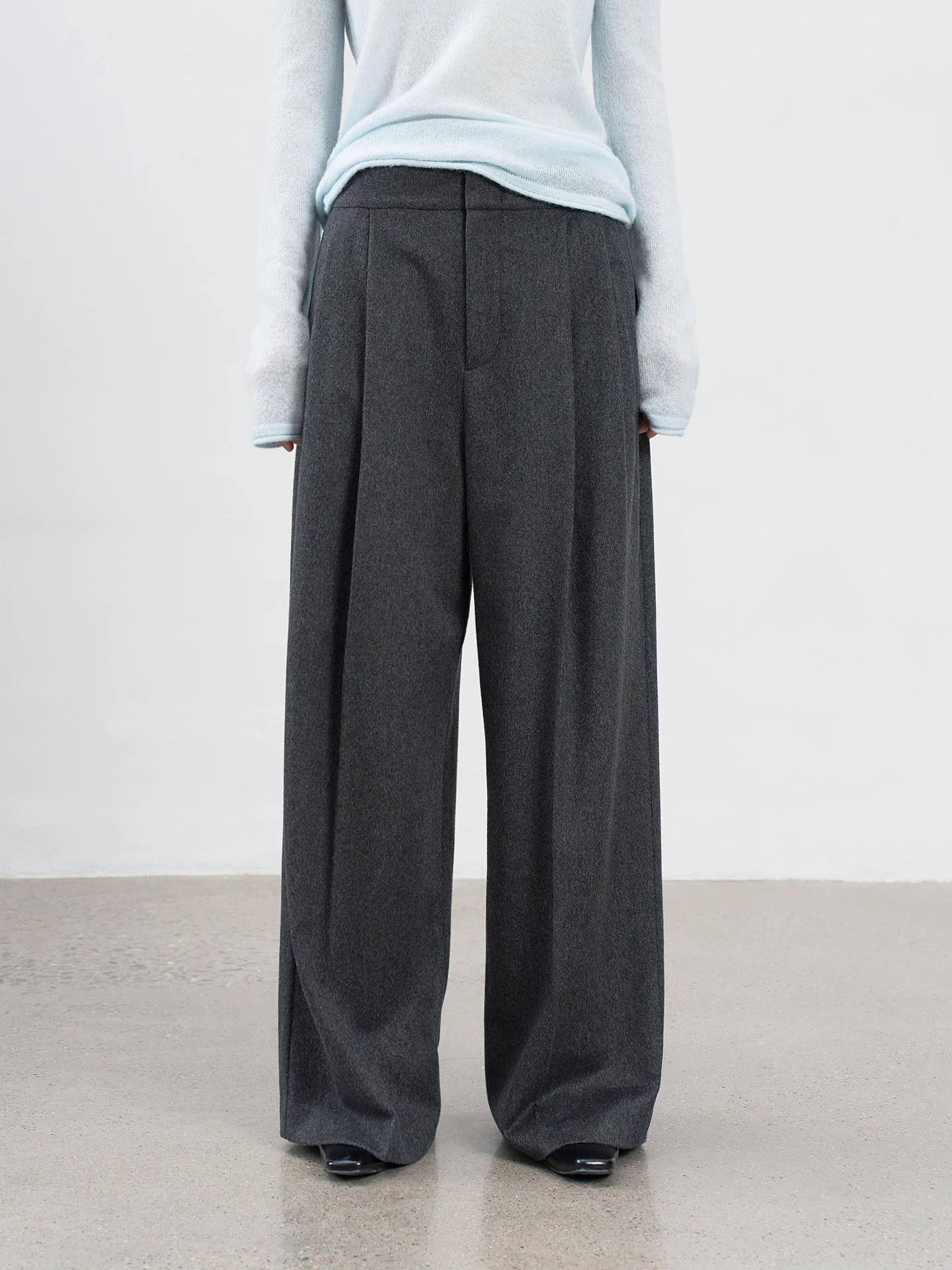 

Urelax Classic Thiened Camere Wool Straight Leg Pants Ele Form Straight Cut Long Trousers for Busin Women