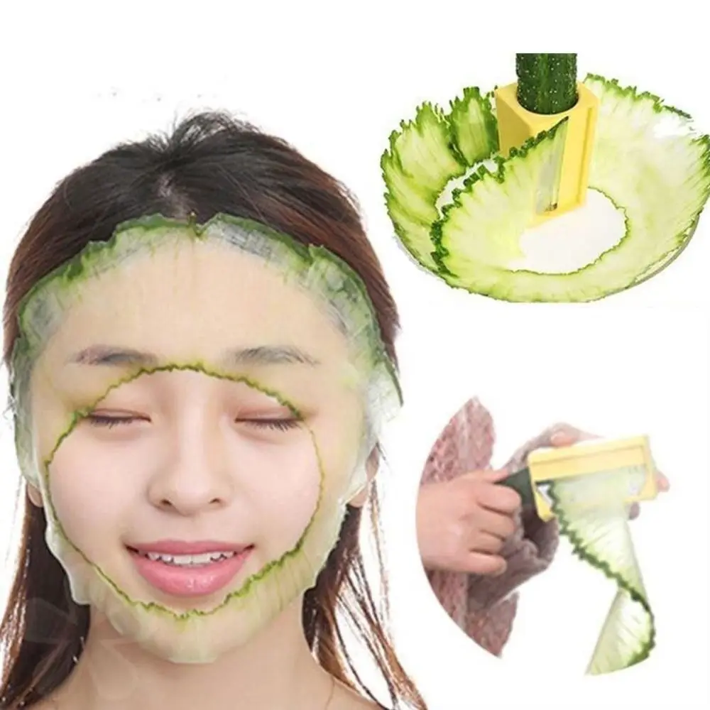 Multifunctional Manual Cucumber Mask cutter Thin Rotating Carrot Sharpener Facial Skin Care with Mirror Cucumber Slicer Women