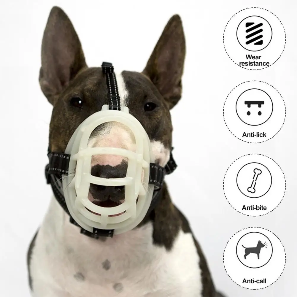 Dog Muzzle Adjustable Soft Cage Muzzle for Dogs Anti-biting Anti-barking Mouth Guard for Grooming Training Secure Pet Supplies