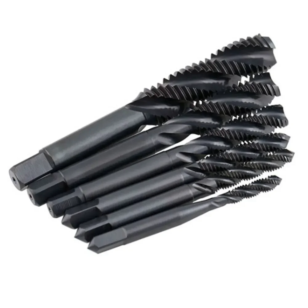 

7pc M3-M12 Machine Tap Set Thread Tapping and Easy Chip High-speed Steel 6542 Nitrided Spiral Groove Removal Hand Tool