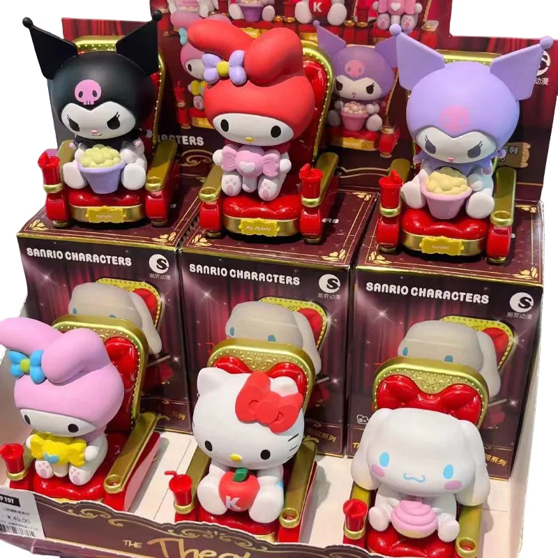 

Оригинальная фигурка Sanrio, серия кинотеатра, Hello Kitty, мелодия, kuromi, мультяшный рисунок, экшн-фигурка, коробка, игрушка, детский подарок