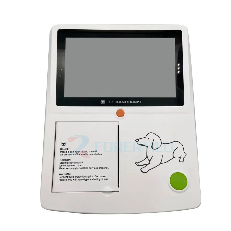 Medical Veterinary 7 Inch Color Touch Screen  Portable Ecg Machine 12 Lead 3 Channel Ecg Price
