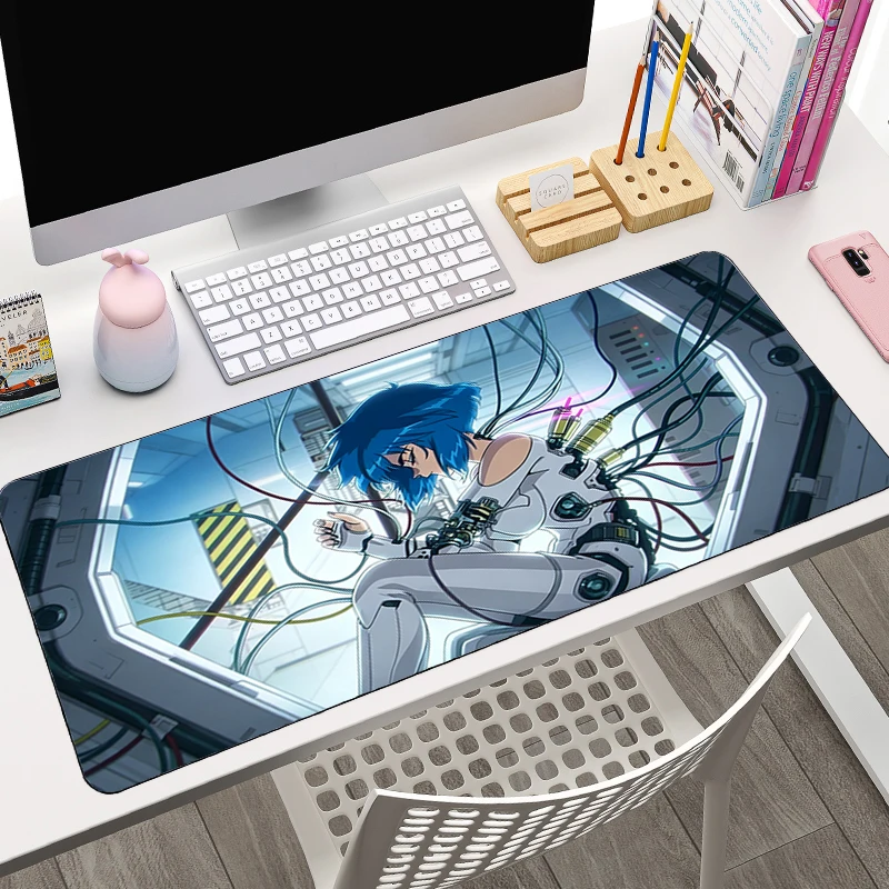 Anime Mouse Pad Laptop Keyboard Mat Large Gaming Mousepad G-Ghost in the Shell Gamer Extended Desk Mat Rubber Computer Mousepad