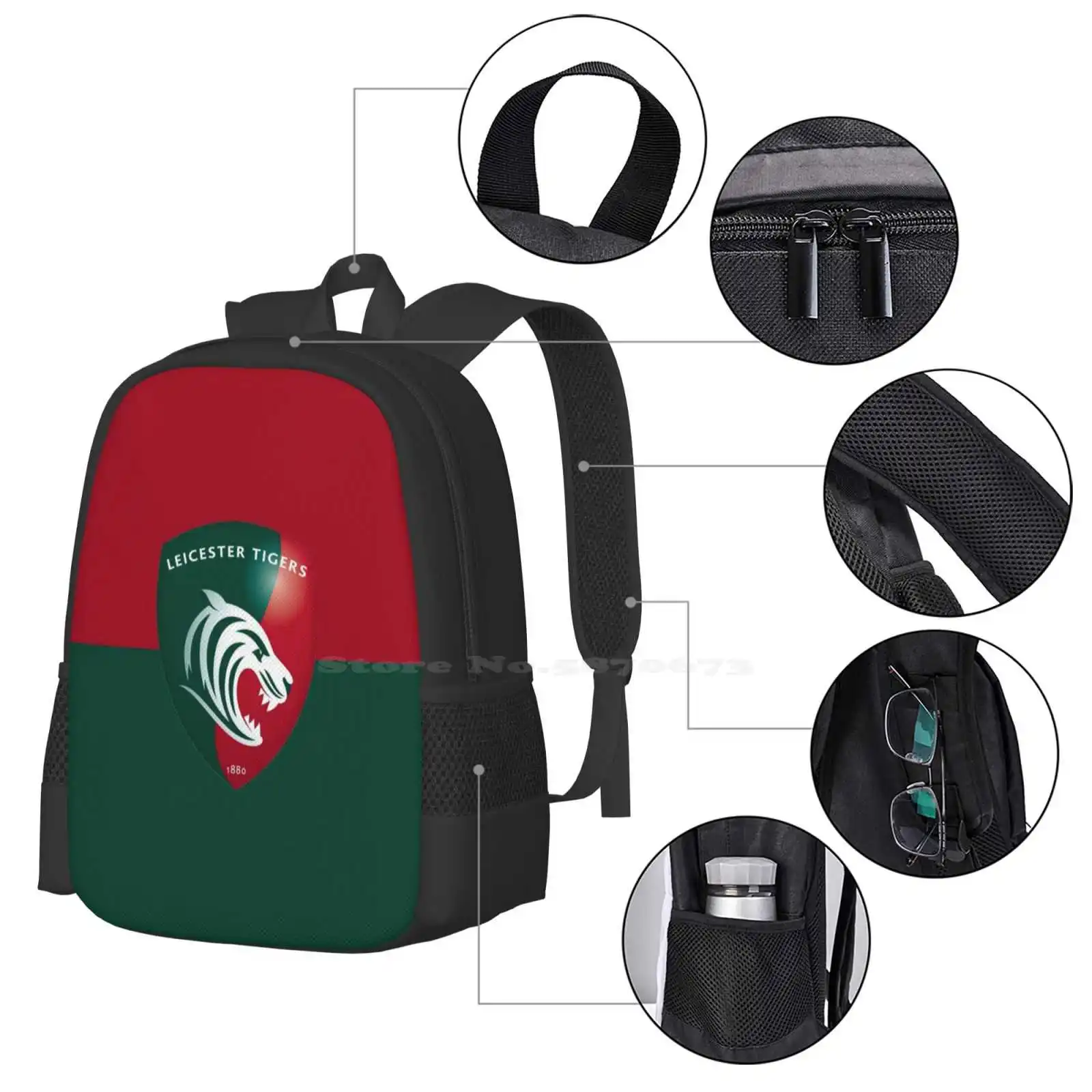 Mochila de moda de Leicester Tigers, gran oferta, bolsos deportivos de Inglaterra, Premiership Rugby Gallagher