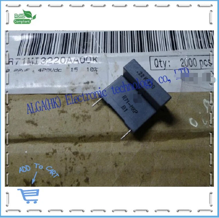 

AV R71 MKP 0.22 uf membrane capacit nf 224/420 220 v 400 v (generation) P = 15 mm