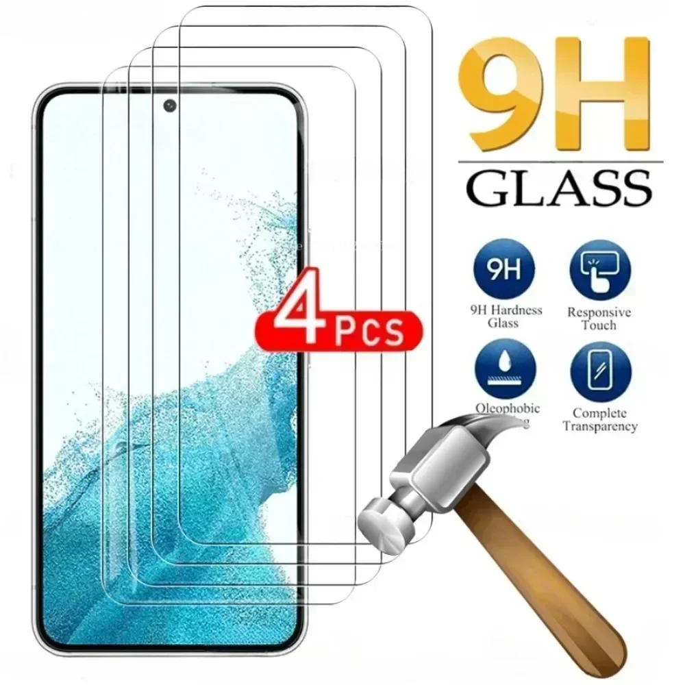 4pcs Full Cover Tempered Glass For Samsung Galaxy S24 S22 S21 S20 FE Plus 5G Screen Protector Glass Sansung S22+ Protective Film