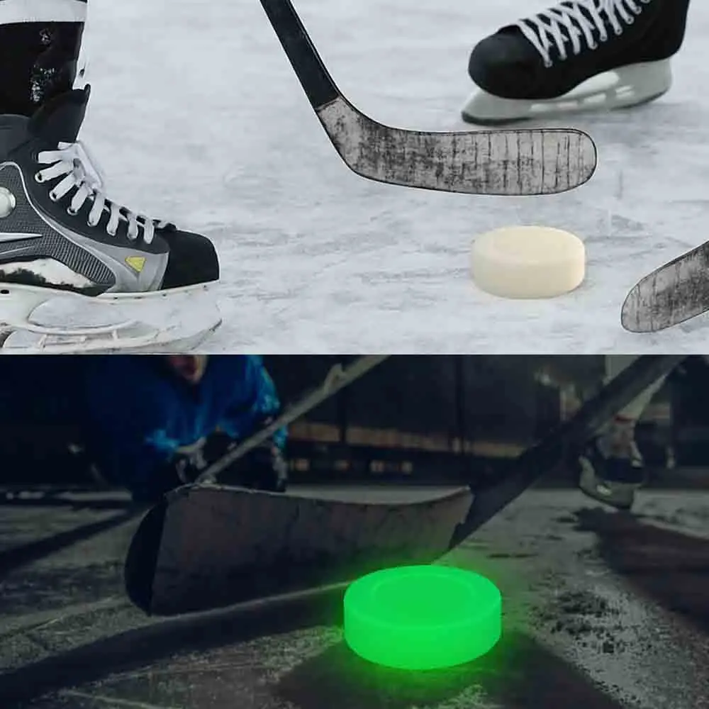 Ice Hockey Puck Luminous Hockey Puck PVC Glowing Floorba Pucks Resistant Rubber Multi-Functional Training Ball Accessory