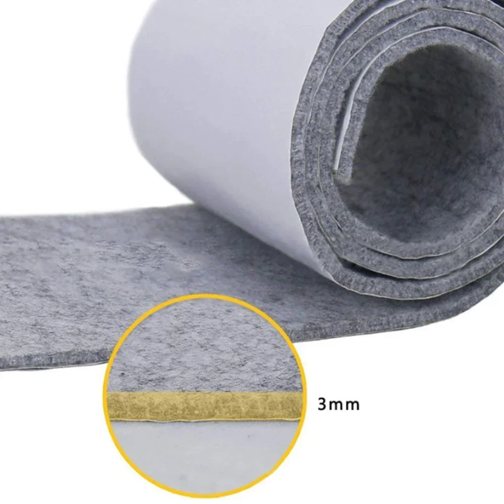 1M 4/3/2cm Felt Strip Self-Adhesives Felt Furniture Pad Roll Black Gray Hardware Pad Roll Reduces Vibrations Noise Transfer