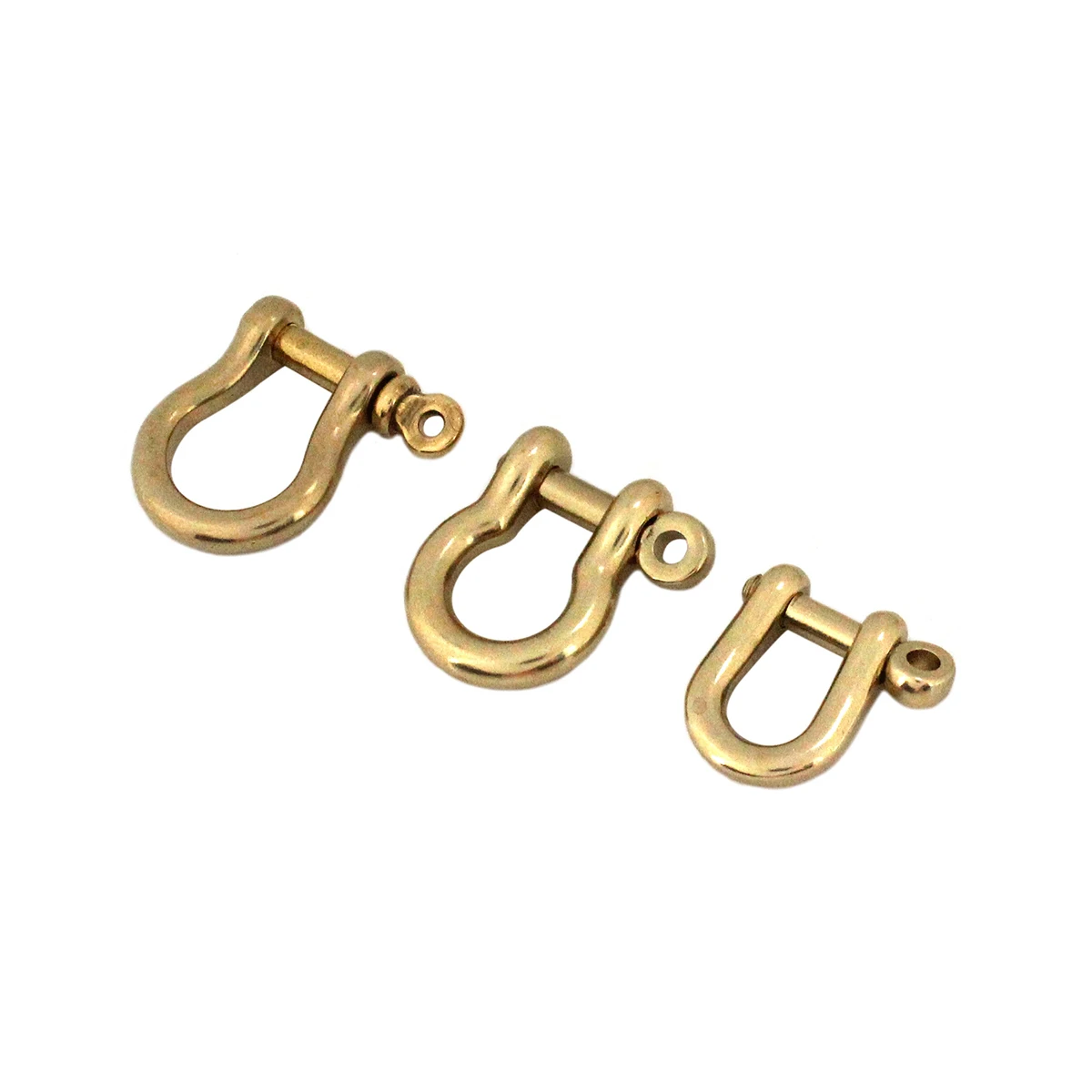 1x Solid Brass Carabiner D Bow Shackle Fob Key Ring Keychain Hook Screw Joint Connector Buckle