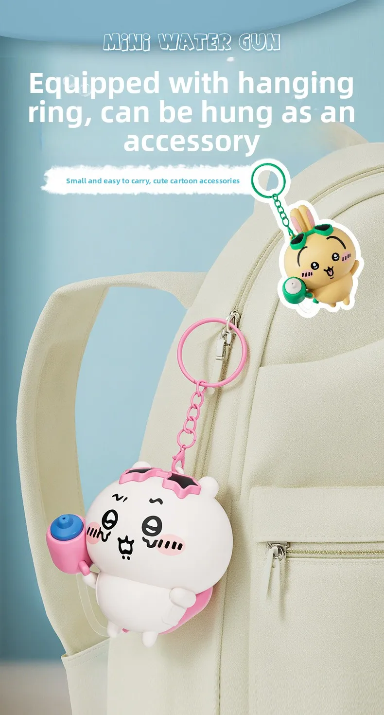 jiyi Wasserpistolen-Spielzeug-Schlüsselanhänger, süßer Usagi Hachiware Anhänger im Sommer-Design, Kawaii Sammler-Accessoire für Fans und Teenager – Detail 6