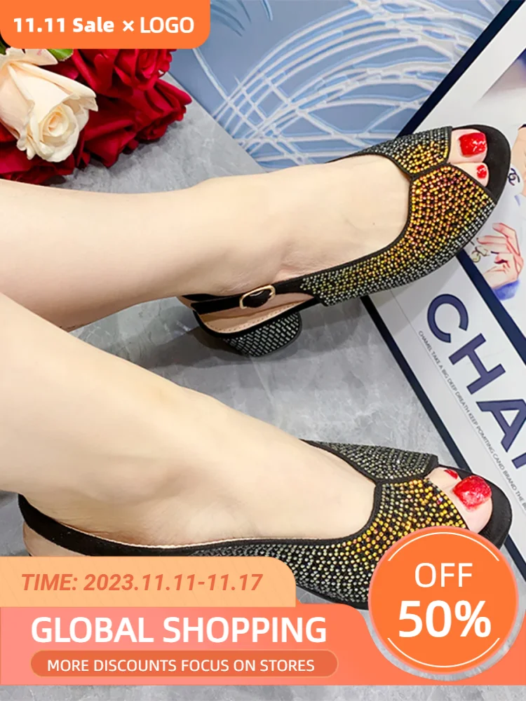 2023 New Latest Design Nigerian Party High Heels Italian High Heels Autumn Wedding Ladies Shoes Summer Sandals Good Quality