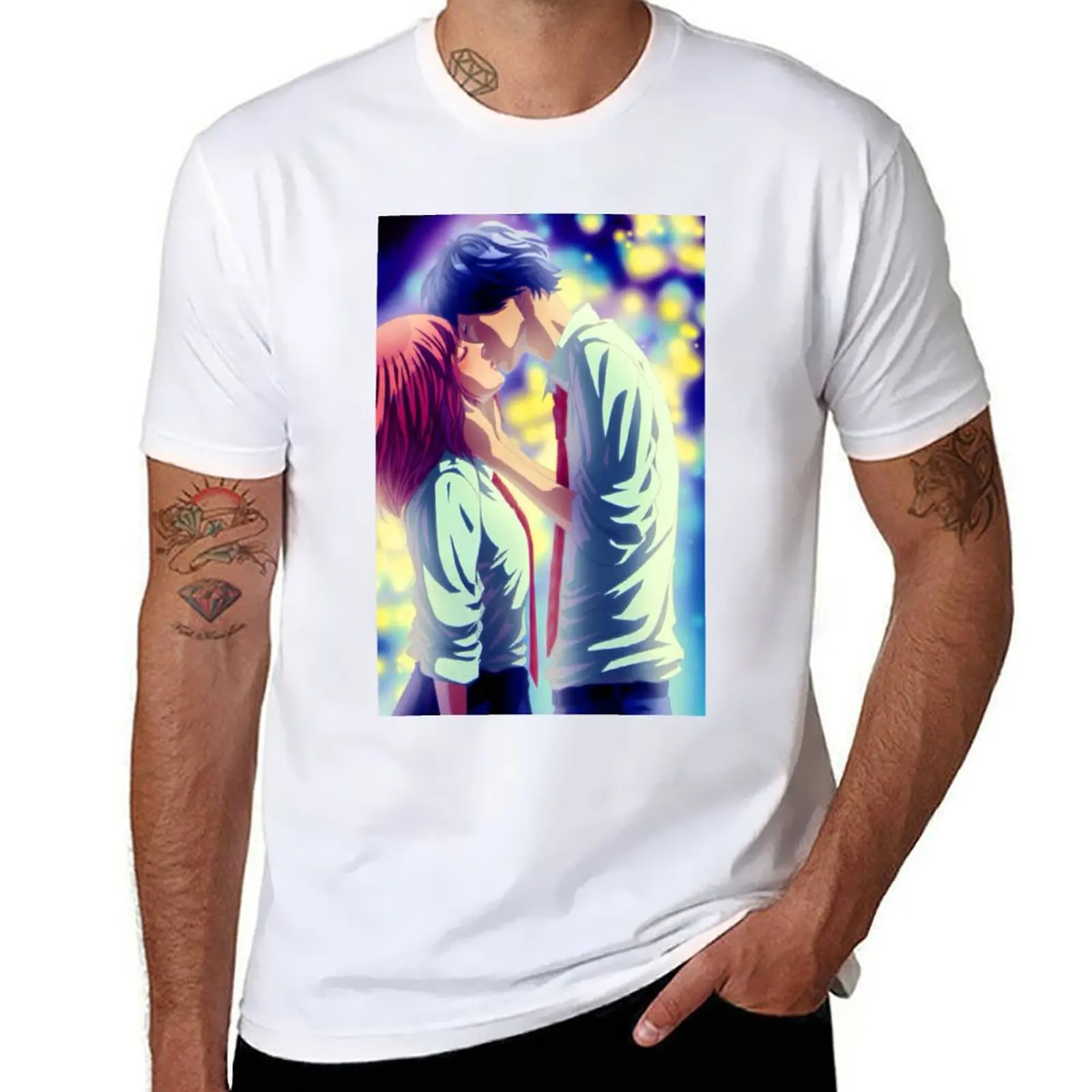 

Kou mabuchi Tshirt - futaba yoshioka Sticker -Ao Haru Ride Manga T-Shirt man t shirt cotton cotton t shirts high quality T-Shirt