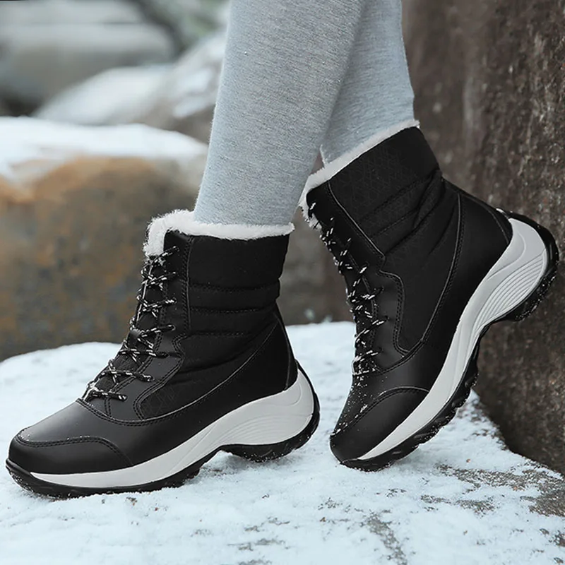 Women's Boots Snow 2025 Trend Ladies Shoes Platform Woman Shoes Lightweight Mid High Boots Flat Botas Mujer Winter Shoes Boots