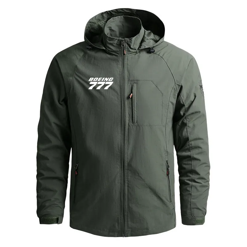 

New Flight Boeing 777 Men Clothing Hooded Zipper Waterproof Windbreaker Casual Jacket for Men Outdoor Military Man Coat Jackets