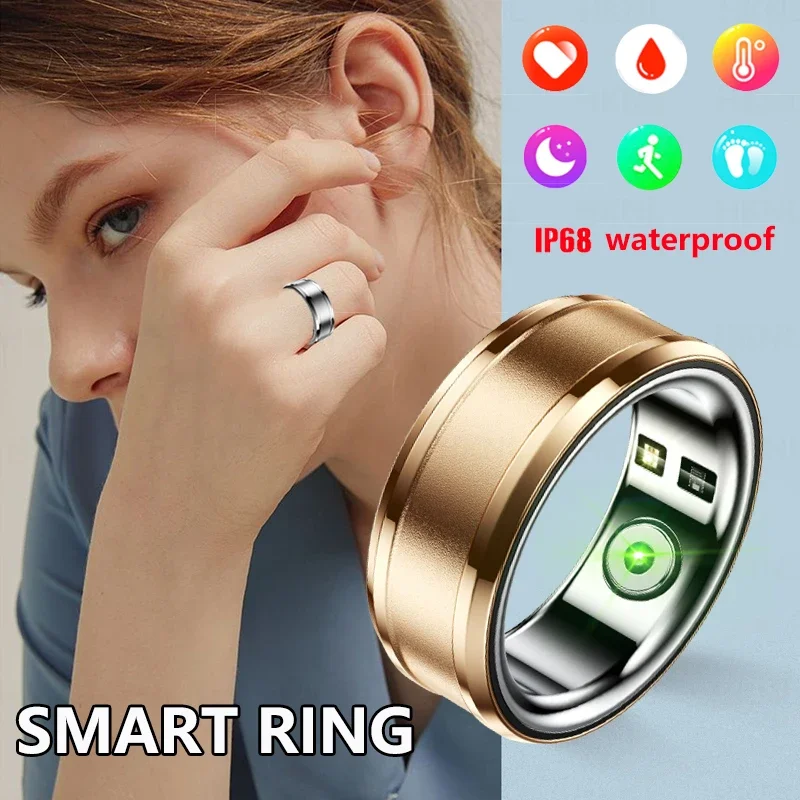 

Smart Ring Military Grade Titanium Steel Shell Health Monitoring IP68 Waterproof Sports Ring Fitness Tracker Women Men Gift 2024