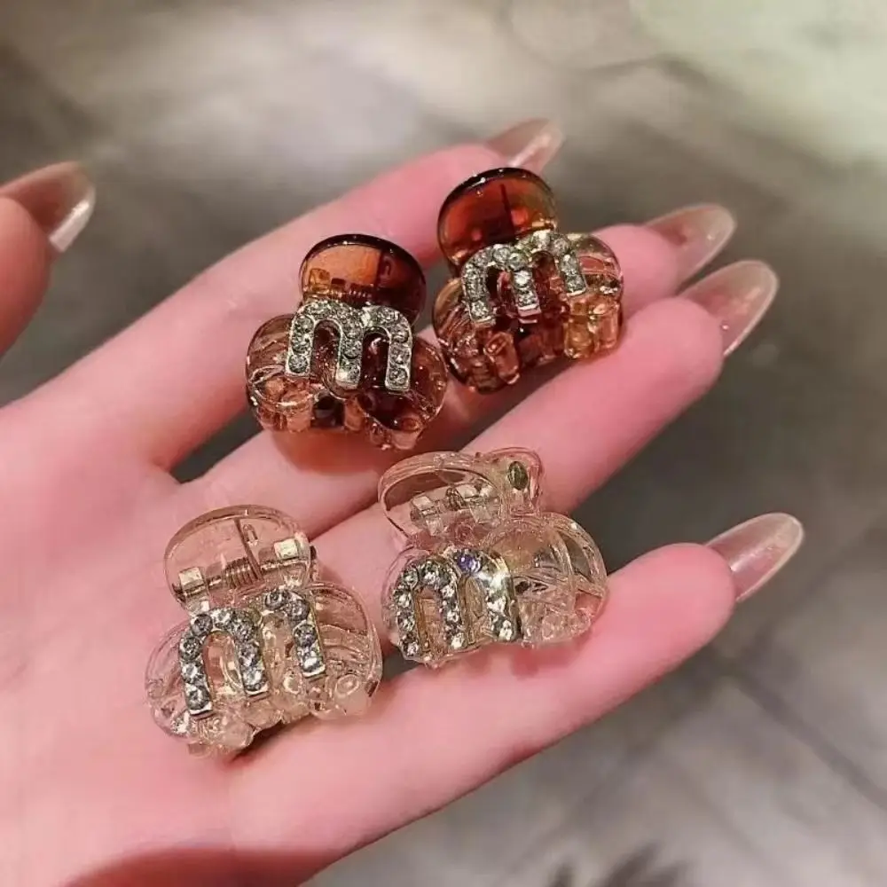 

Trendy French Mini Rhinestone Hair Clips Korean Shiny Alphabet Hair Clips Sparkling Side Hair Clip for Women Girls
