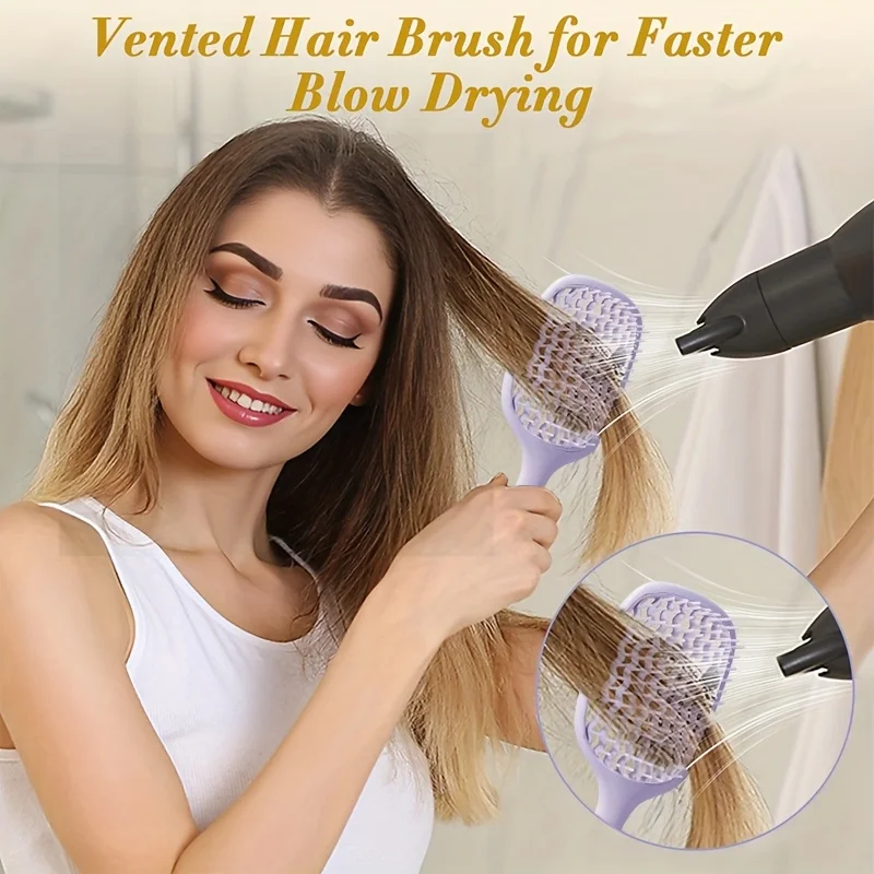 

2 Square Openwork Hair Combs | Unisex | Wide-tooth Comb That Easily Detangles and Massages The Scalp; Detangling Comb