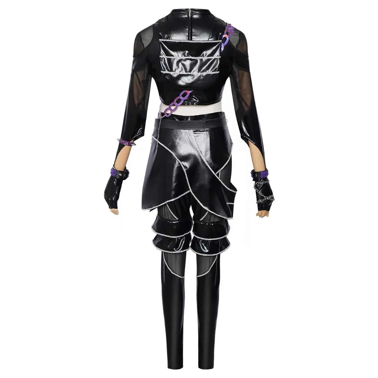 أزياء رومي زوي ميرا التأثيرية التأثيرية شعر مستعار للفتيات بدلة ذهبية سوداء للأطفال لحفلات الهالوين ملابس لعب الأدوار