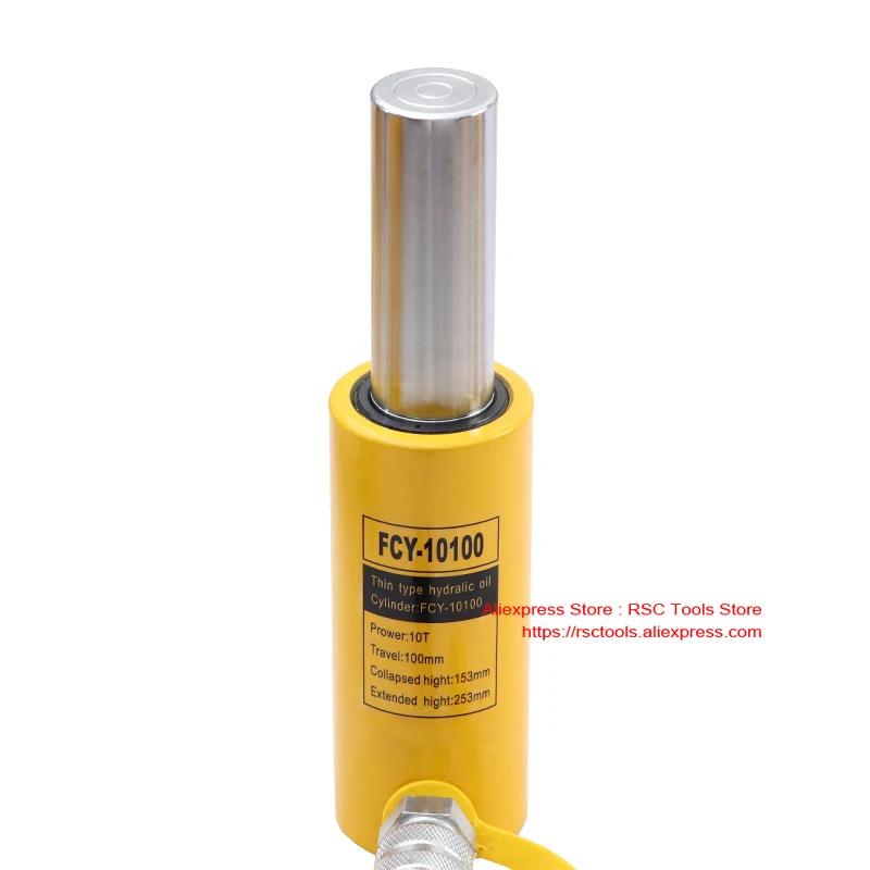 Long Type Hydraulic Cylinder FCY-10100 Hydraulic Jack with 10T Output, 100mm Piston Stroke