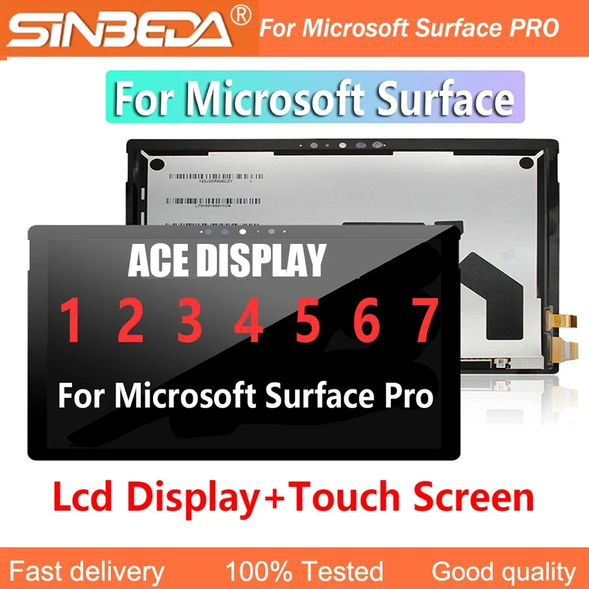 Pantalla LCD para Microsoft Surface Pro 1, 3, 4, 5, 6, 7, 100%, 1866, 1807, 1796, 1724, 16311514