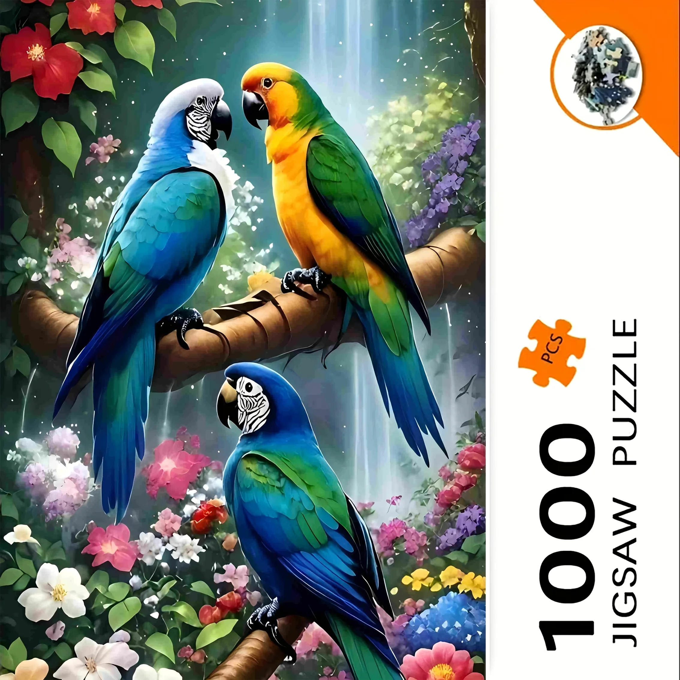 1000 ชิ้น ปริศนาภาพนกแก้ว - ของตกแต่งสไตล์ศิลปะ, เกมฝึกสมองระดับความยากสูงแบบไร้กรอบ, 50×70 ซม. / 19.7×27.5 นิ้ว |   สมบูรณ์แบบ