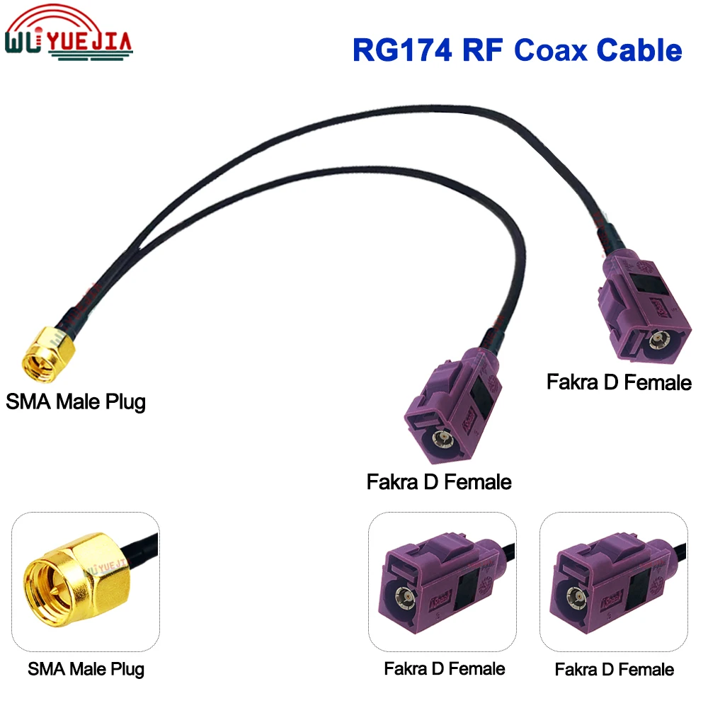 1 إلى 2 كابل SMA ذكر التوصيل إلى فقرا D ذكر التوصيل و أنثى جاك 50 أوم RF كابل محوري واي فاي هوائي تمديد البلوز ضفيرة