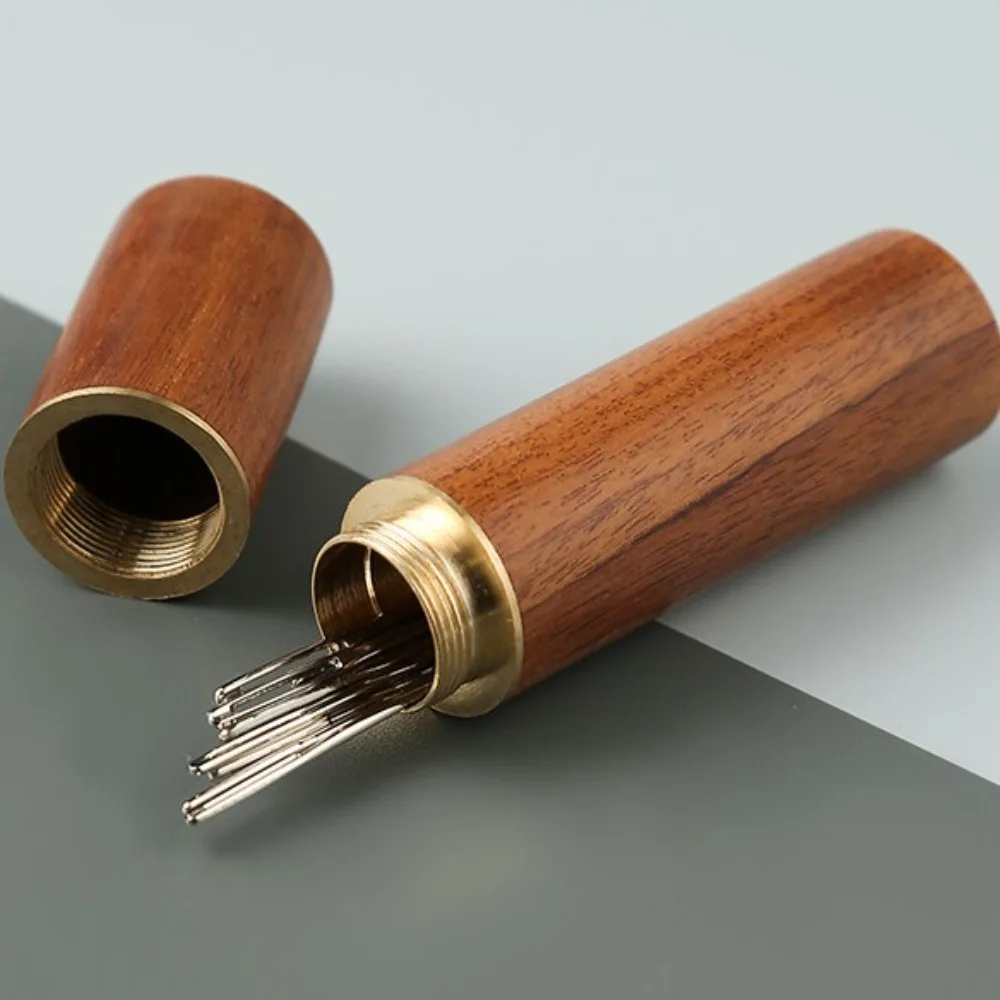 

Портативная коробка для хранения игл для рукоделия, бытовые иглы для ручного шитья, деревянный футляр для игл