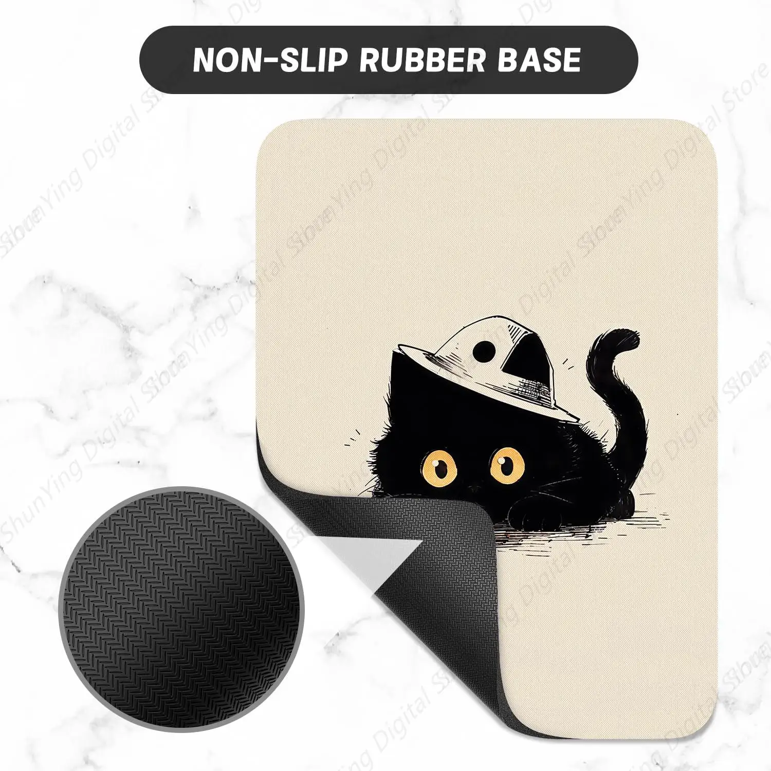 Cat Lying Down Pattern Rubber Mouse Pad Cute Mouse Pad For Men And Women Gifts Laptop Home Office Desk Pad 25*30cm