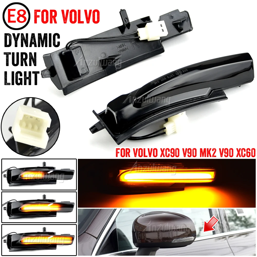 

Dynamic Turn Signal Light LED Rearview Side Mirror Sequential Blinker Indicator Lamp For Volvo XC60 XC90 S90-V90 2016-2021