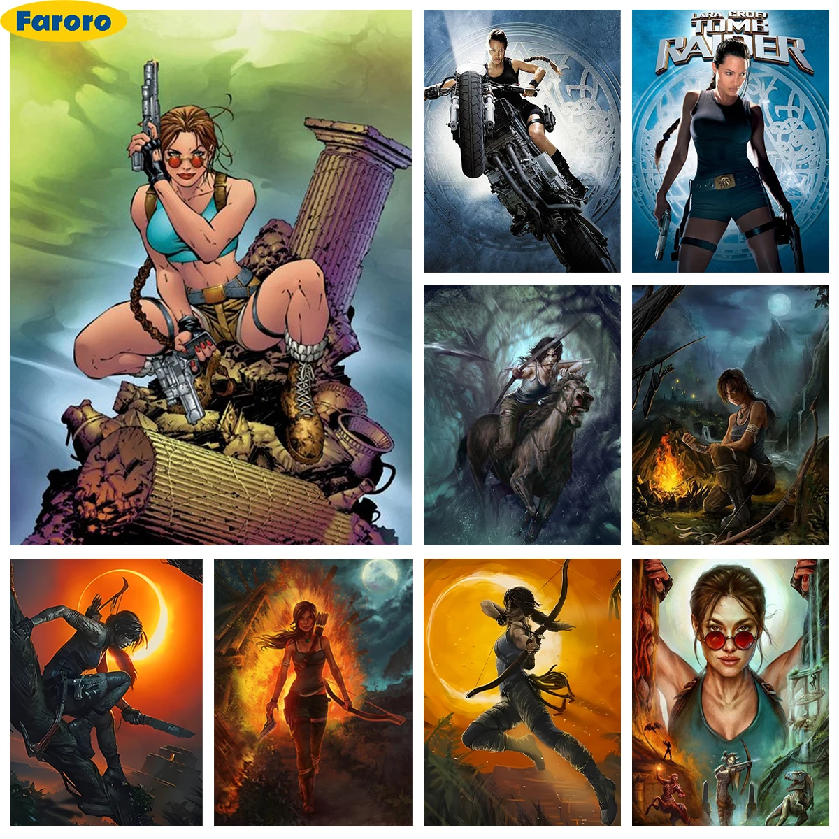 

Tomb Raider Diamond Painting Kit Adventure Movie Poster Diy 5D Diamond Embroidery Cross Stitch Mosaic Home Wall Decor Hand Gift