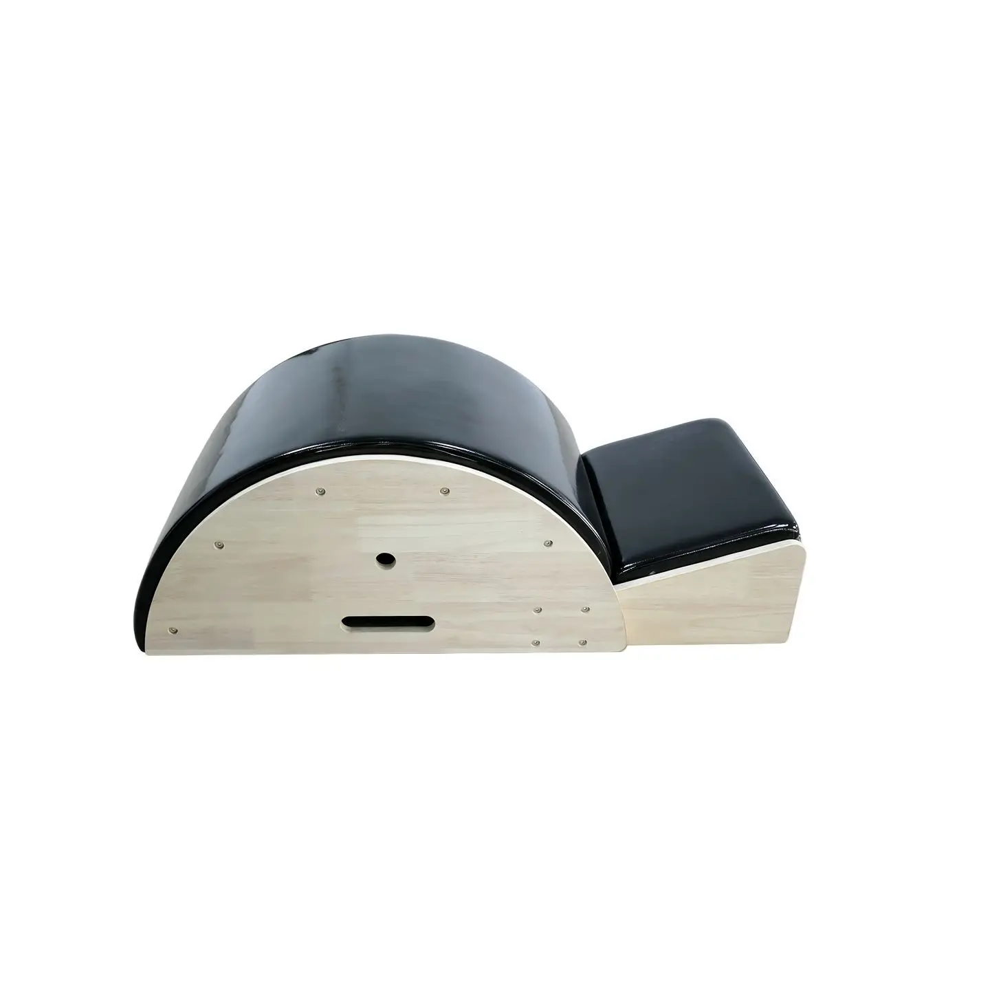 Wooden Pilates Spine Corrector Black Padded Back Trainer For Home Gym Yoga Studio Fitness Body Shaping Posture Improvement Adult