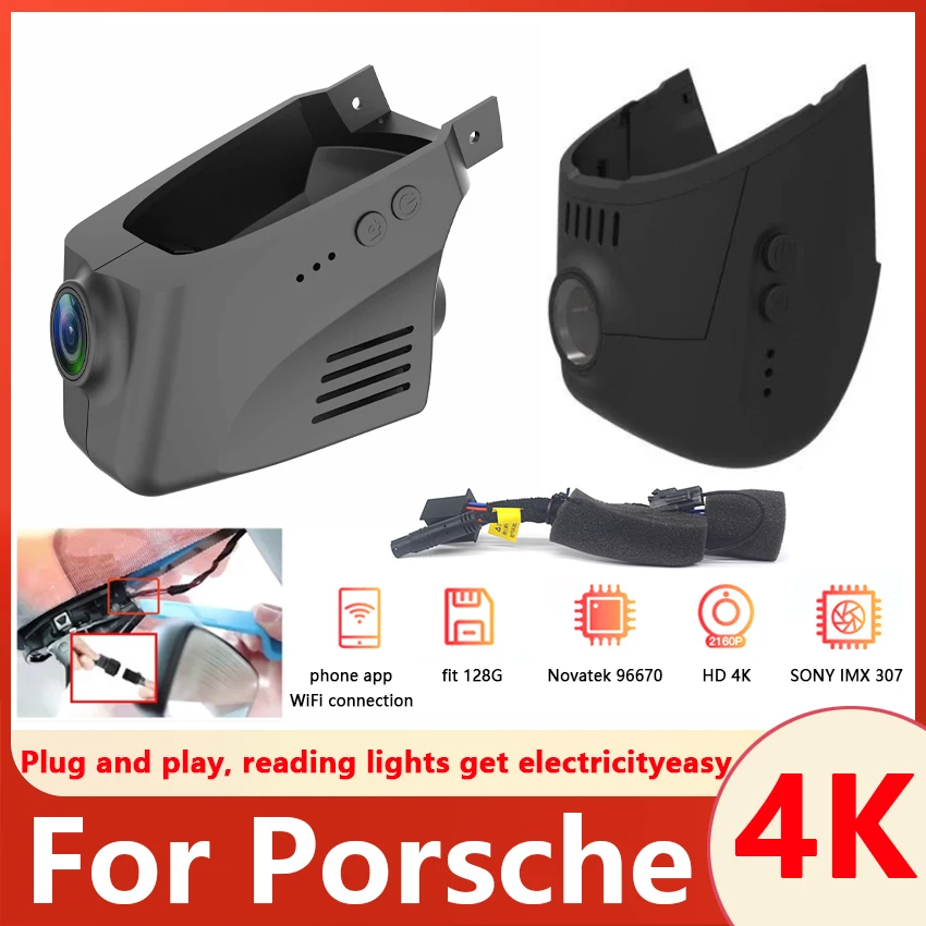 

Dash Cam Car Camera for Porsche Cayenne Panamera Macan Taycan Cayman 911 Turbo 718 Boxster,HD 4K Wireless Wifi DVR Cam Dashcam