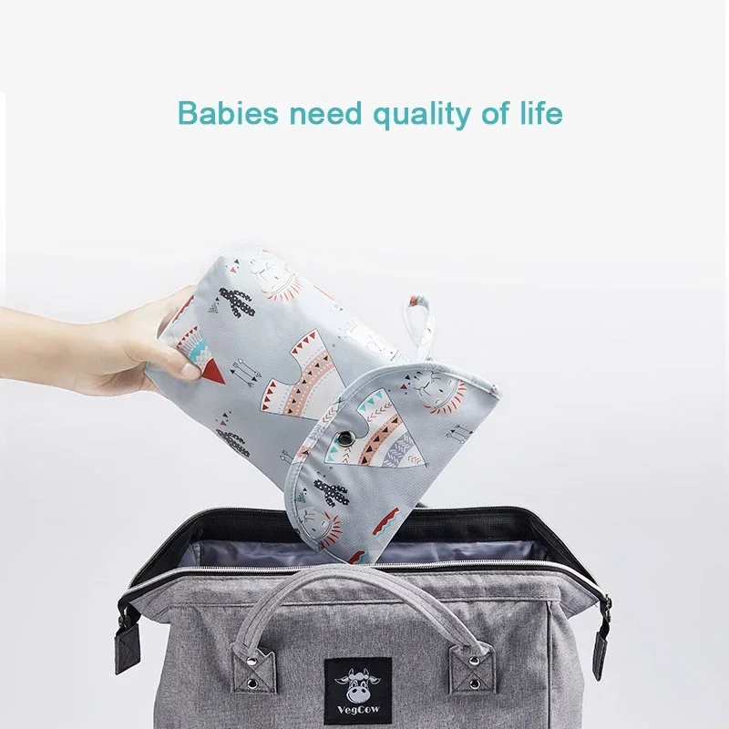 Mummy Storage Nappy Handbag Travel Outdoor Stroller Carry Bag Baby Diaper Bag Organizer Reusable Waterproof Wet Dry Pack