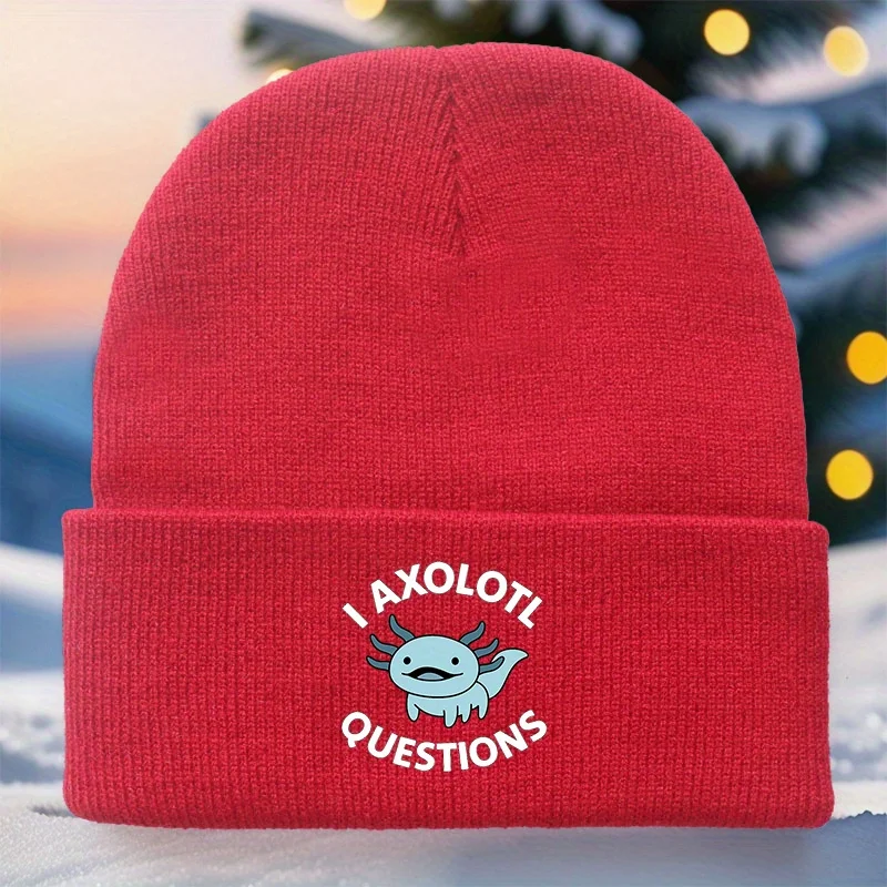 A Hat Featuring 'AXOLOTL QUESTIONS', Perfect As a Casual Holiday Gift Or Everyday Accessory. It Boasts a Vintage Style