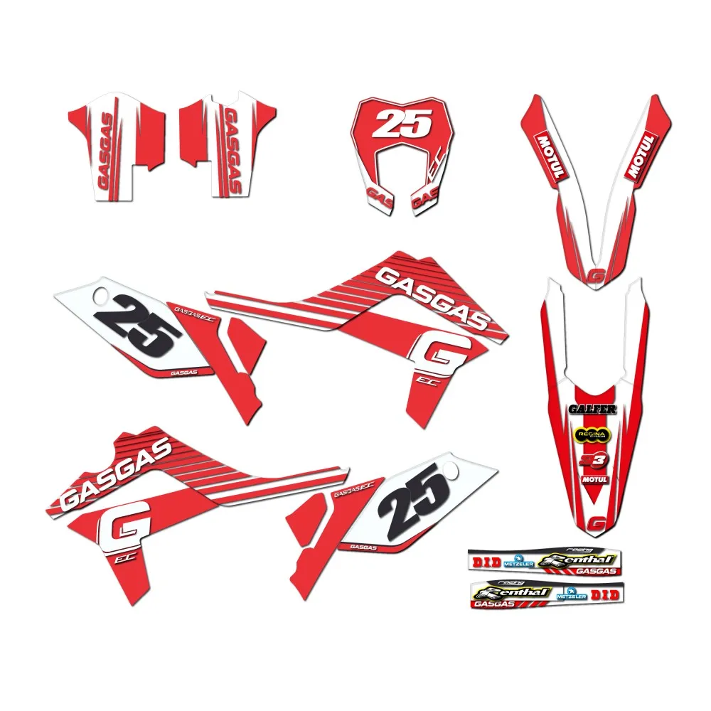 Enduro Motorbike compatible sticker kit Red Gas-Gas EC 12-17 mod.3