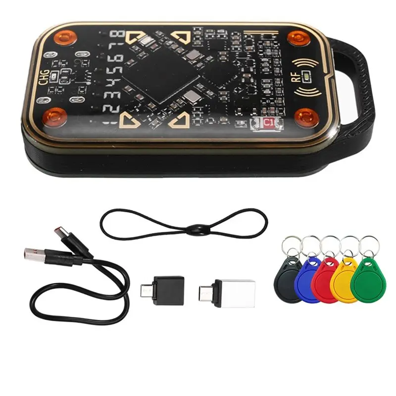 

B44C Chameleon V3.0 RFID Smart Card Emulator Reader NFC Read Writer+5XUID Keychain 125K 13.56Mhz ID IC Smart Card Tag Copyer