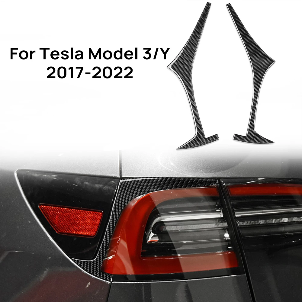 

Car Rear Light Eyebrow Real Carbon Fiber Decoration For Tesla Model 3 Model Y 2017-2022 Auto Exterior Modification Accessories