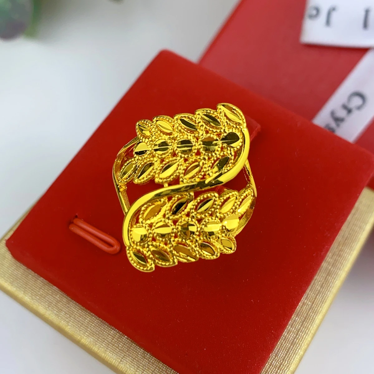 NEW Dubai Gold Color Big Finger Rings for Women Resizable Arab Ethiopia Wedding Jewelry African Party Gift Nigerian Jewellery