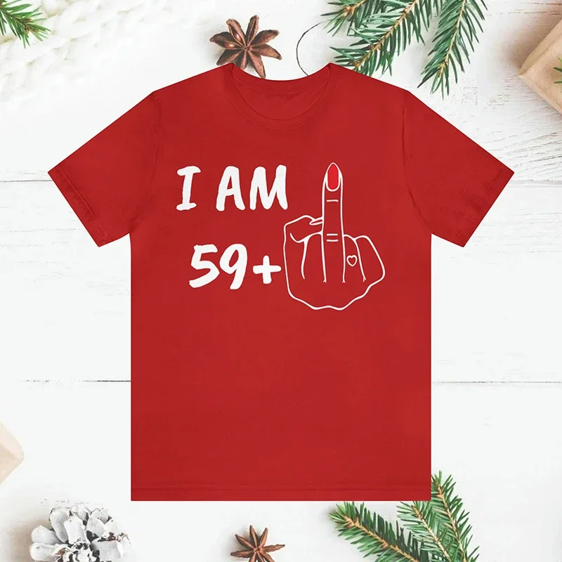 Sono 59 Plus 60 anni festa di compleanno T-Shirt donna 60th Graphic Tee T-Shirt manica corta in cotone donna donna fidanzata regalo