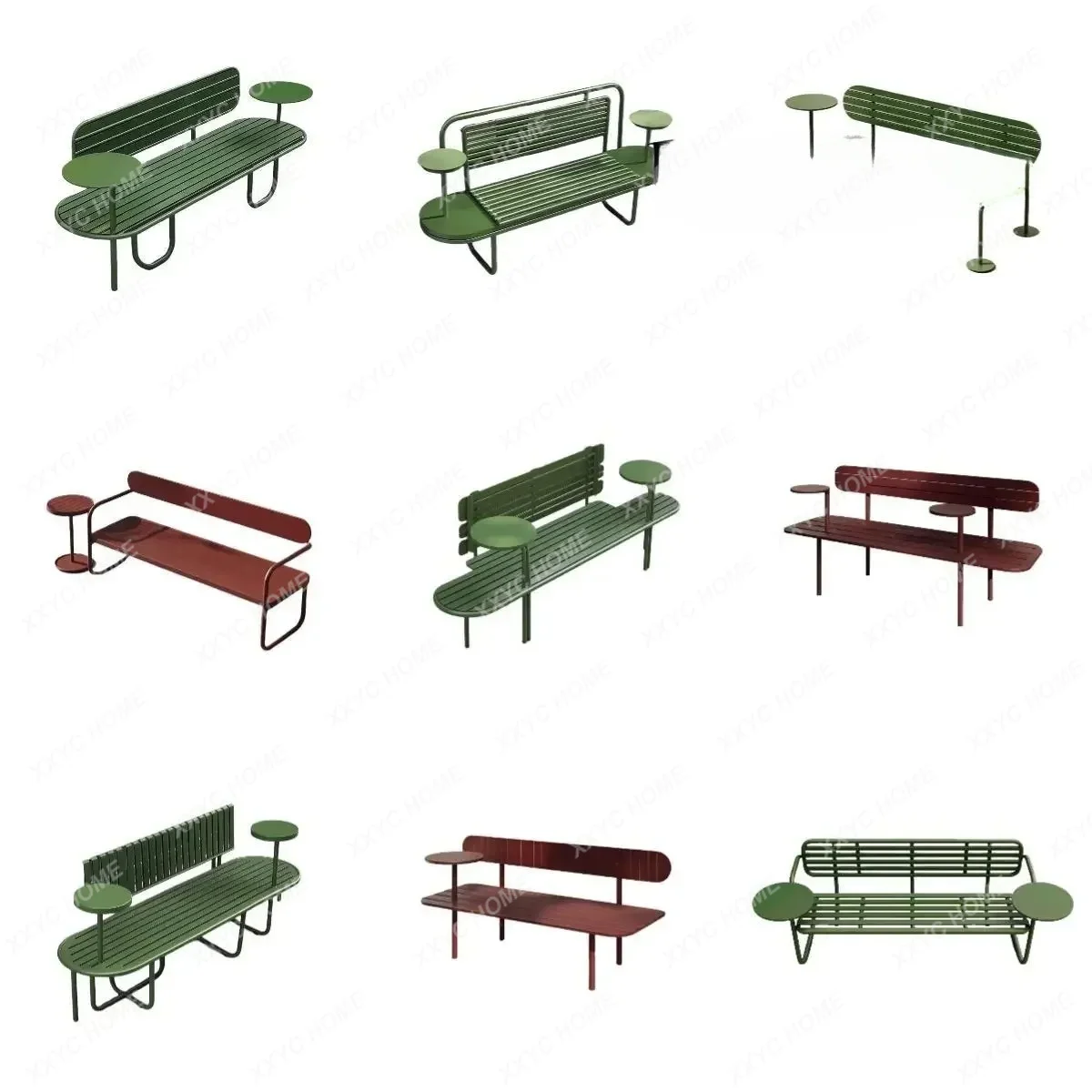 XX X Park Rest Bench Chair Wrought Iron Simple Table And Chair Integration