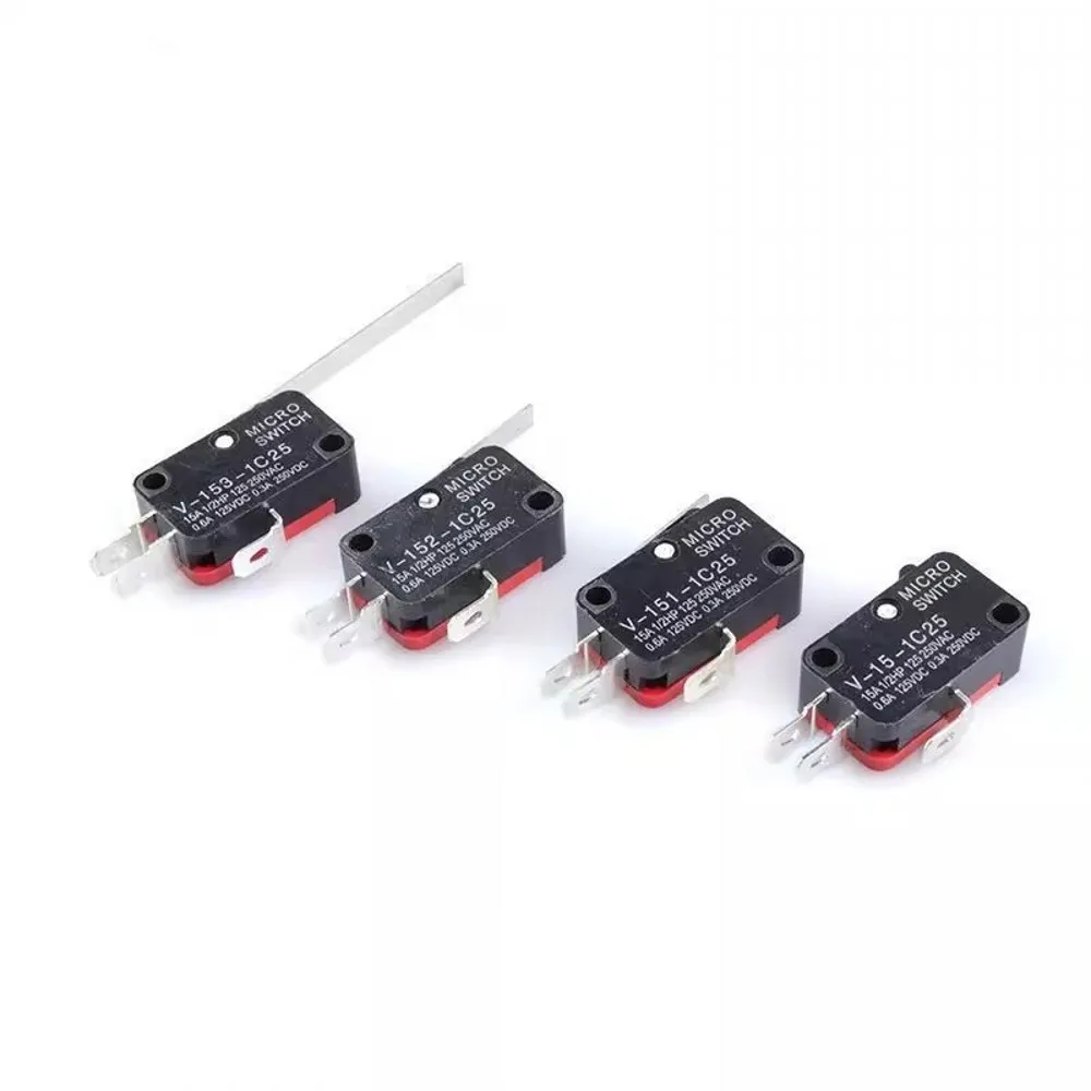 50PCS Micro Switch Travel Switch Limit Switch V-15 V-152 V-153 V-154 V-155 V-156-1c25 15A250V Momentary 1NO1NC Lever Roller