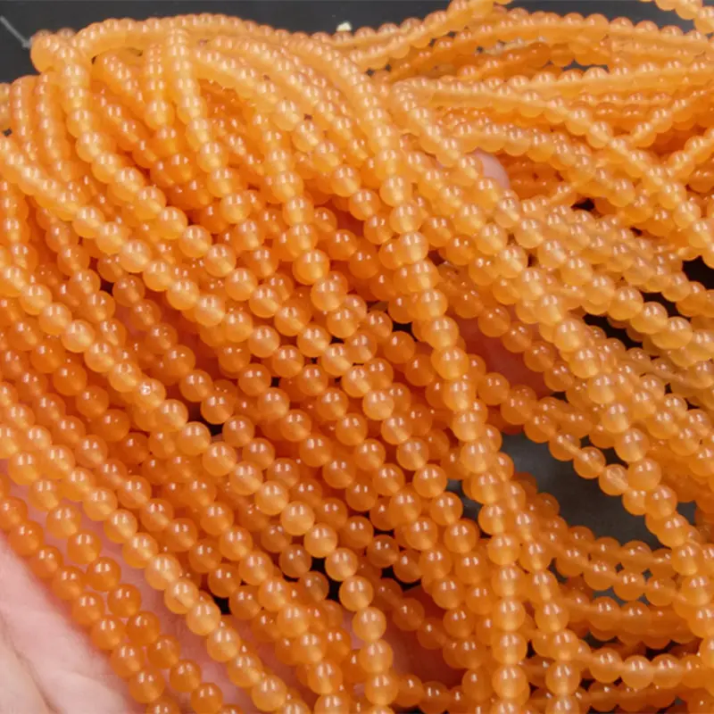 

100pcs 4mm 6mm DIY Jewelry Accessories Orange Jade Round Beads Loose Beads Loose Batch