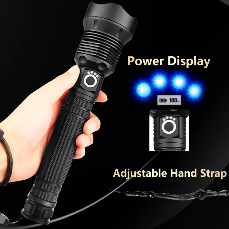 z30 Dropshipping LED Tactical Flashlight XHP70.2 Super Bright Waterproof Zoomable Torch 3 Mode Camping Outdoor USB Lamp Lanterna