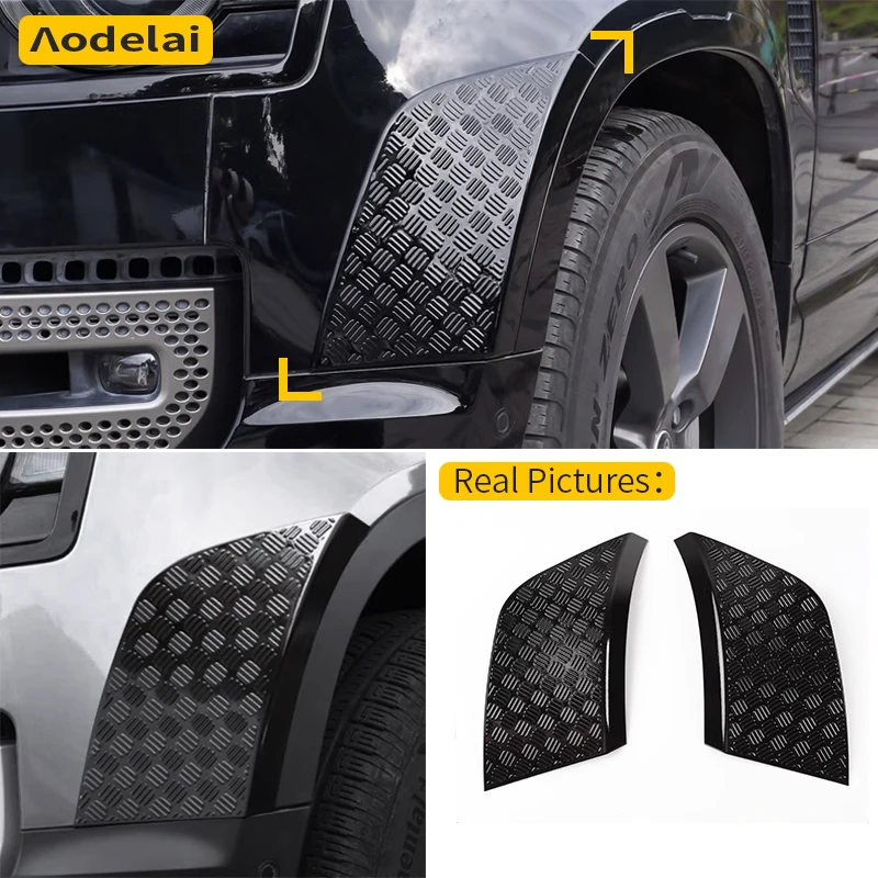 2 Pcs front bumper scratch guard protection plates for Land Rover Defender 90 110 130 2020 2021 20222023 2024