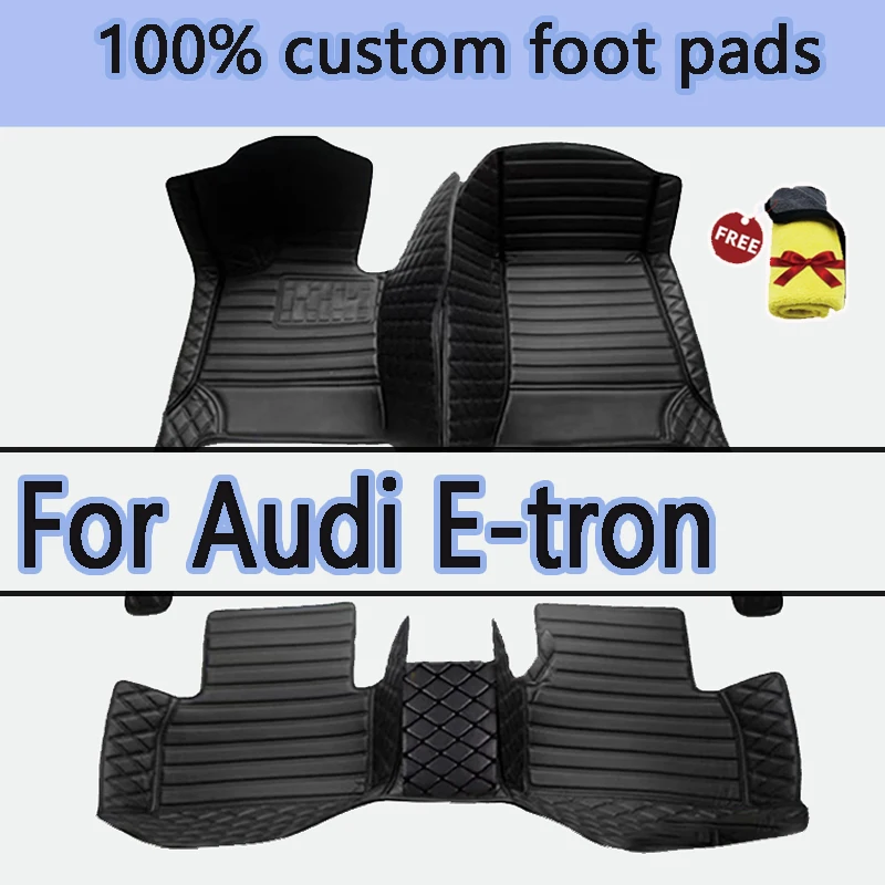 Car Floor Mats For Audi E-tron 2018~2022 Luxury Durable Mat Rug Auto Interior Part Leather Carpet  Car Accessires 2021