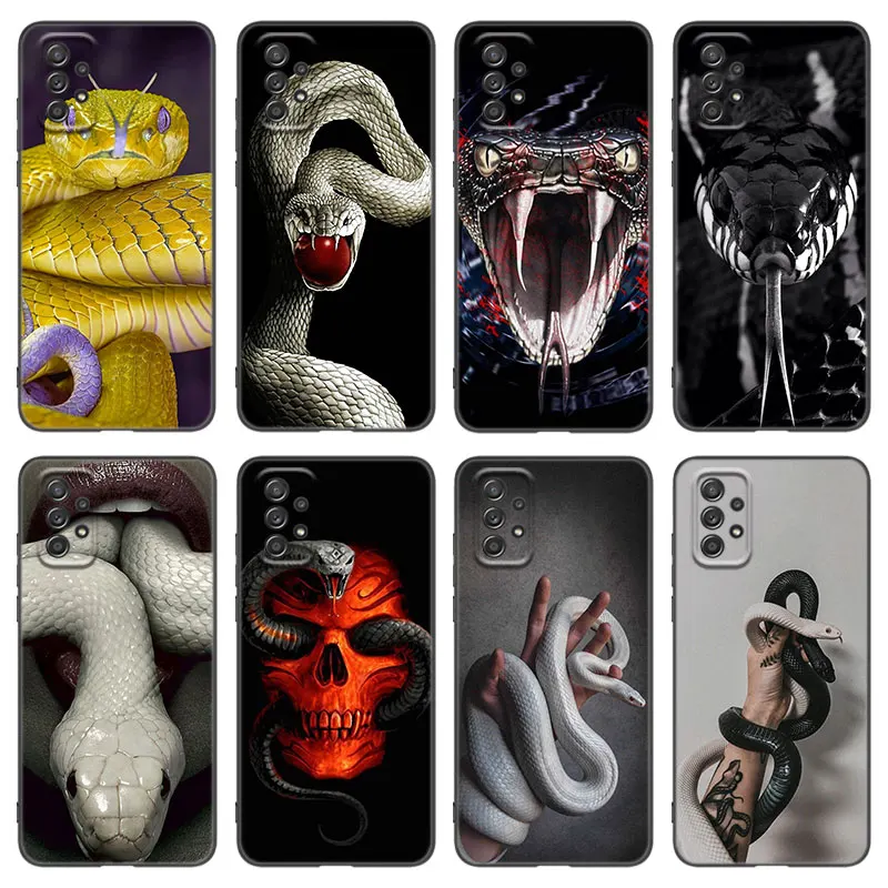 Animal Snake Phone Case For Samsung Galaxy A13 A22 A32 4G A53 A73 5G A21 A30 A50 A52 S A12 A23 A31 A33 A51 A70 A71 A72 Cover