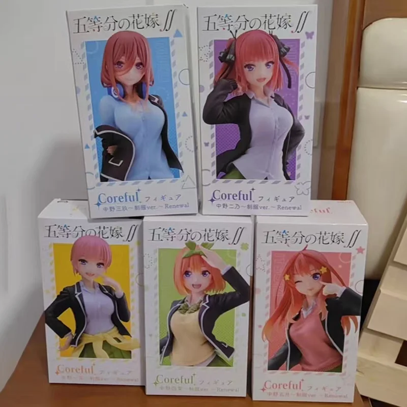 

Подлинная фигурка Taito Gotoubun No Hanayome Coreful Nakano Ichika Nino Miku Yotsuba Itsuki Uniform Ver Renewal Figure Model Doll